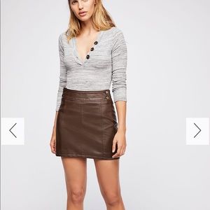 Free People Vegan Leather Skirt